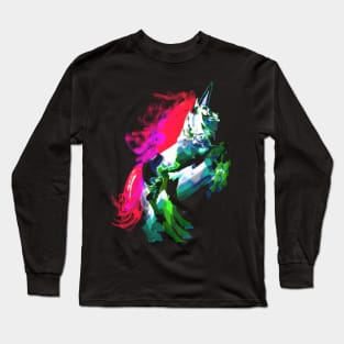 EDM Rave Psychedelic trippy new age colorful horse Long Sleeve T-Shirt